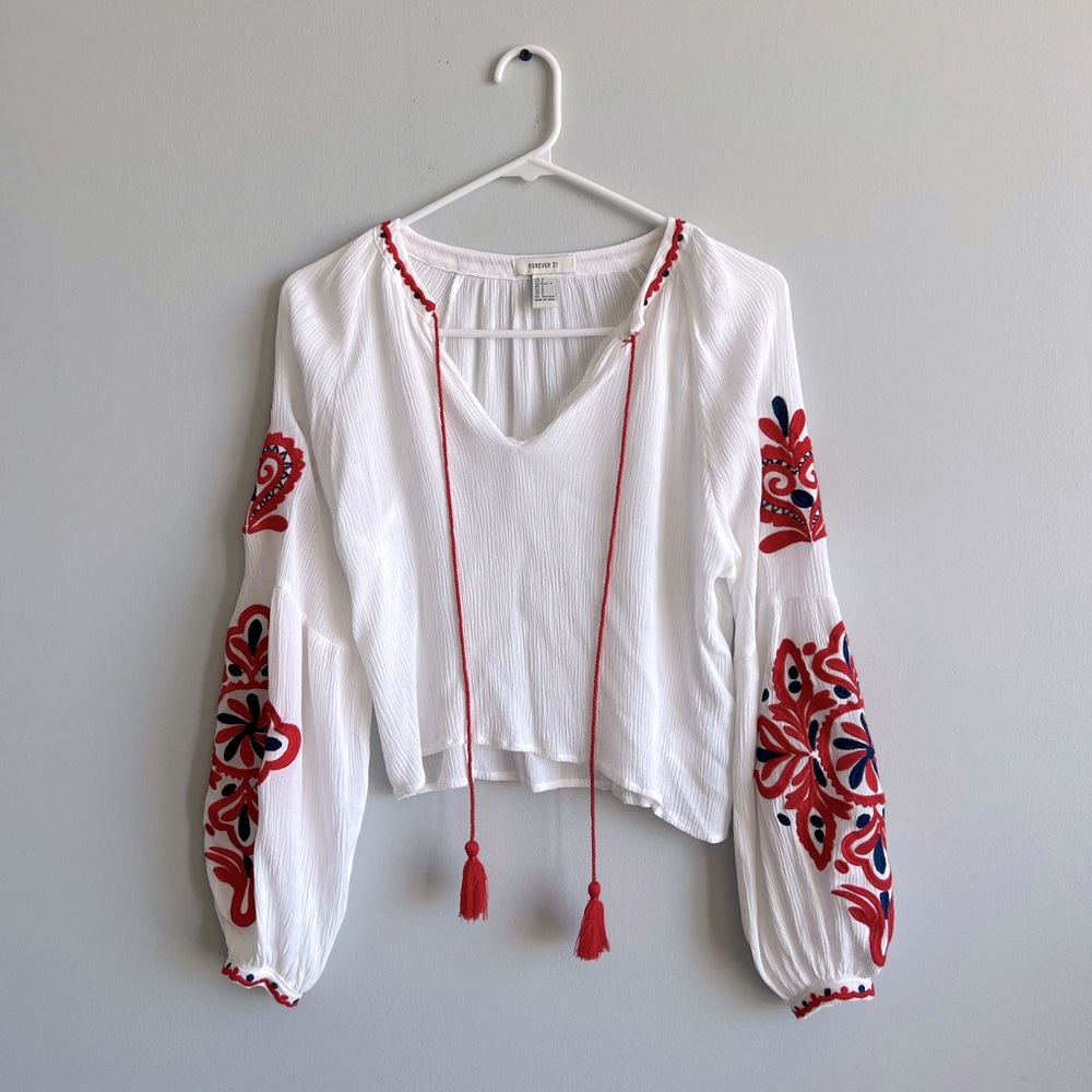 Embroidered Long Sleeves Shirt, size S